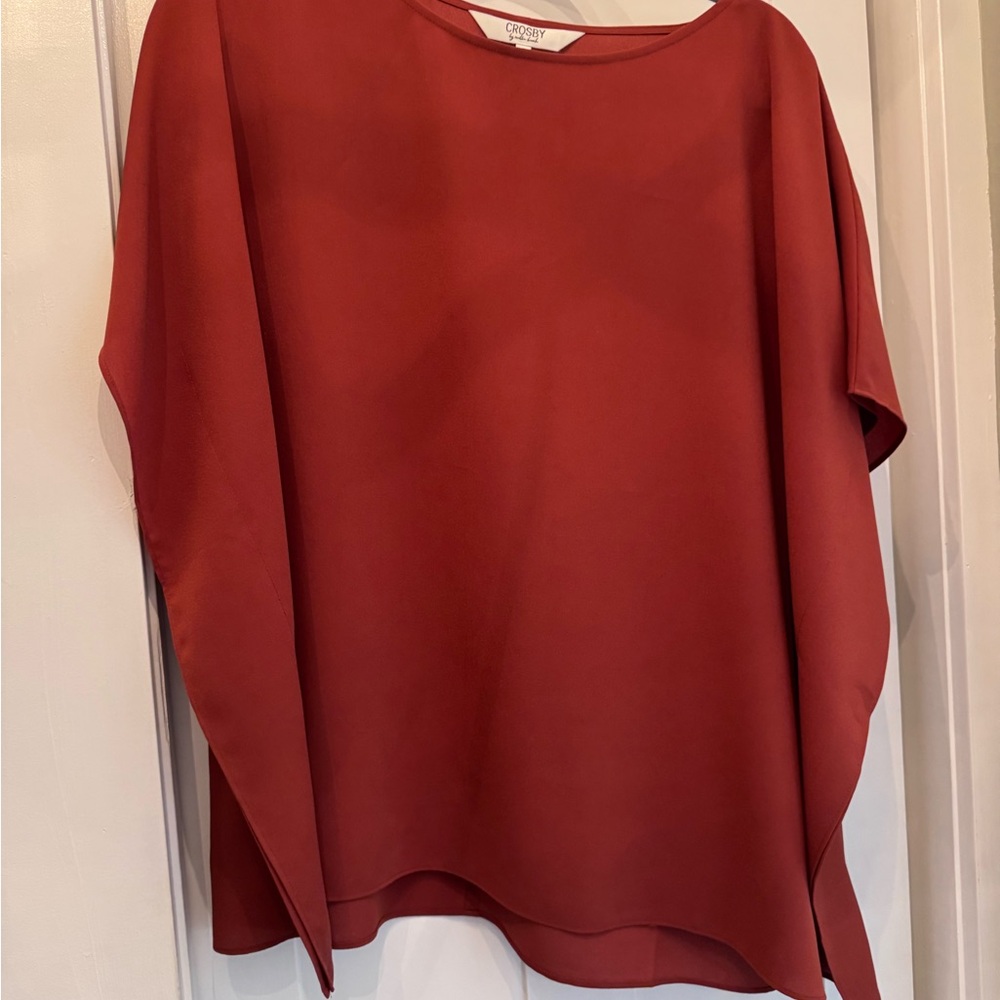 CROSBY by Mollie Burch rust colored Dolman Sleeve Blouse